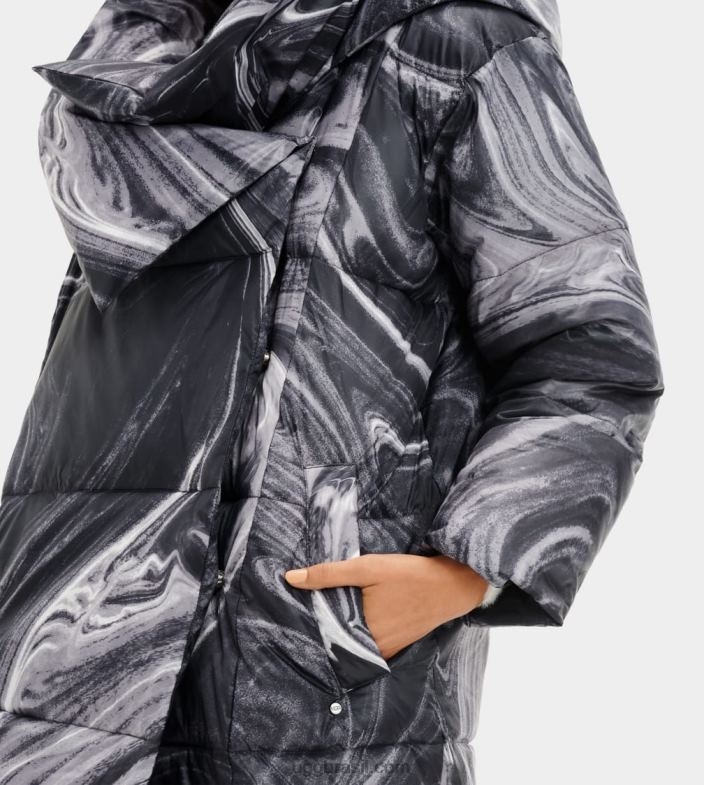 mármore preto/branco 4VTTD2244 UGG mulheres Jaqueta Catherina