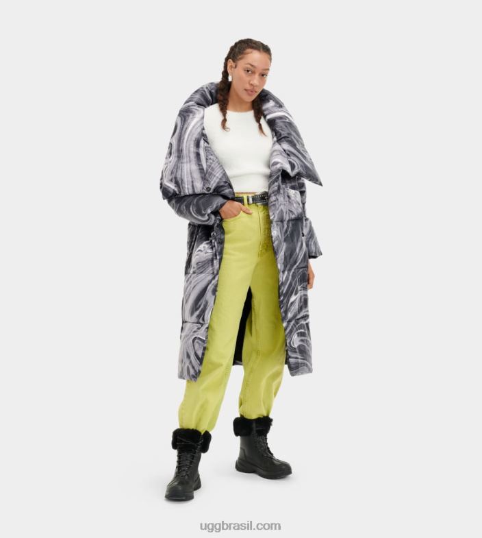 mármore preto/branco 4VTTD2244 UGG mulheres Jaqueta Catherina