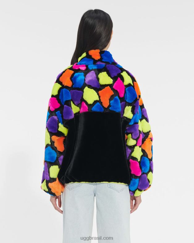 manchas pretas de festa 4VTTD181 UGG mulheres marlene jaqueta sherpa multi