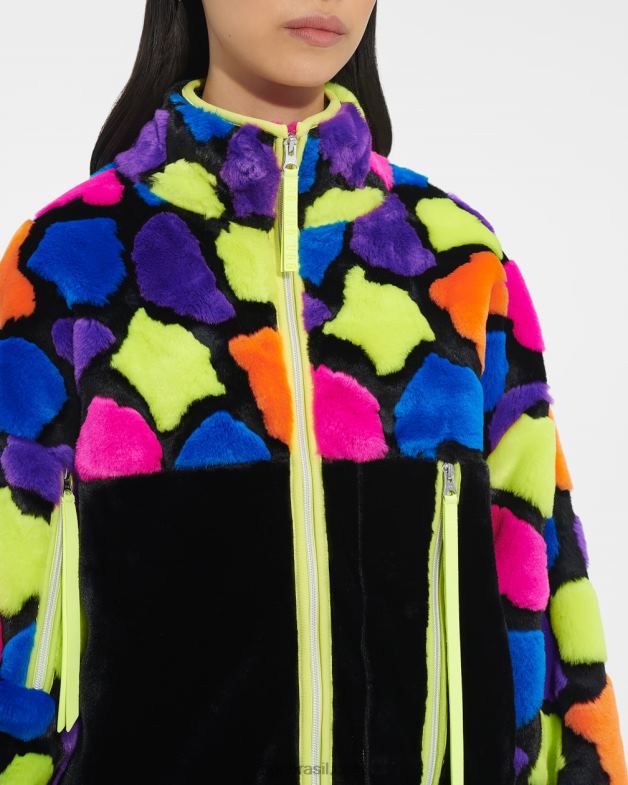 manchas pretas de festa 4VTTD181 UGG mulheres marlene jaqueta sherpa multi