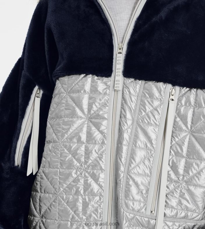 ônix/prata 4VTTD1371 UGG mulheres marlene jaqueta acolchoada metalizada