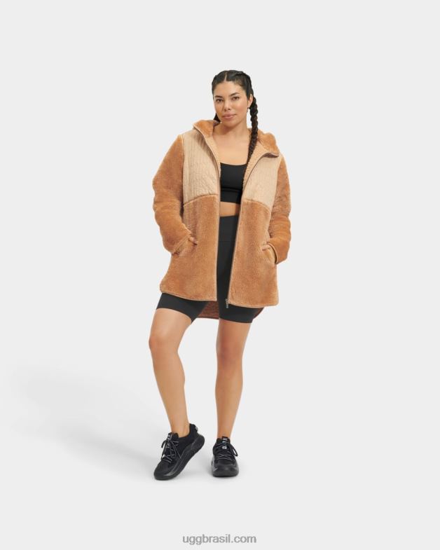 oolong 4VTTD86 UGG mulheres jaqueta sherpa de náilon makayla