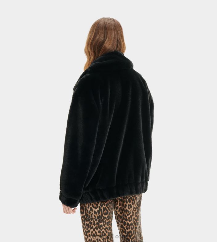 preto 4VTTD1165 UGG mulheres kianna jaqueta de pele falsa