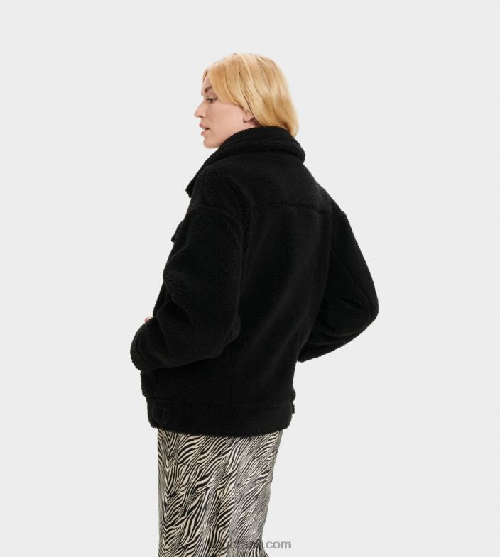 preto 4VTTD991 UGG mulheres jaqueta trucker frankie sherpa