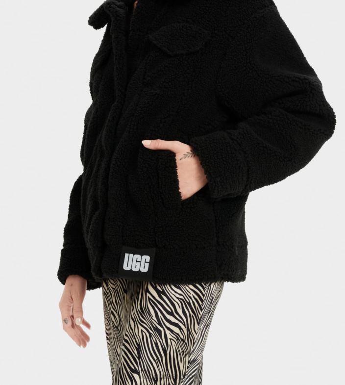 preto 4VTTD991 UGG mulheres jaqueta trucker frankie sherpa