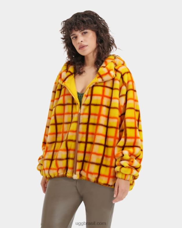 punk xadrez canário 4VTTD2274 UGG mulheres jaqueta olympia xadrez punk