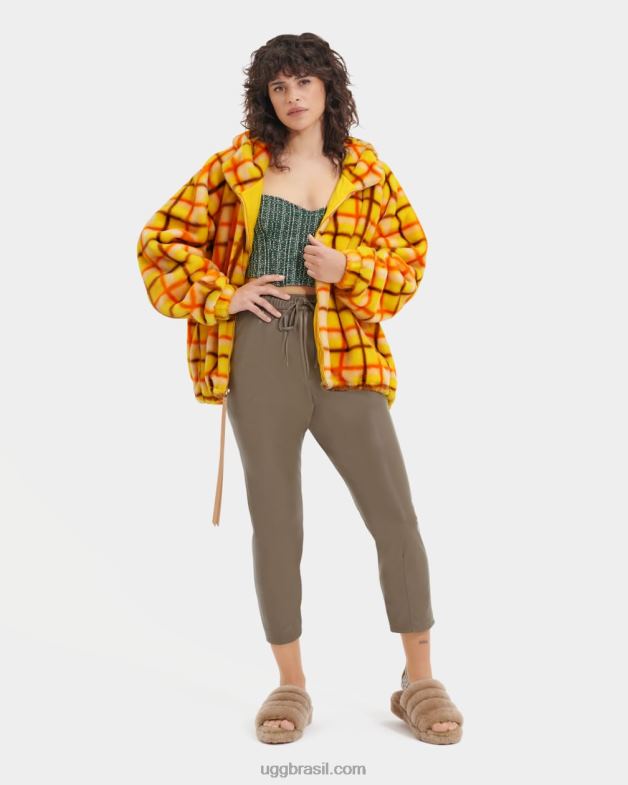 punk xadrez canário 4VTTD2274 UGG mulheres jaqueta olympia xadrez punk