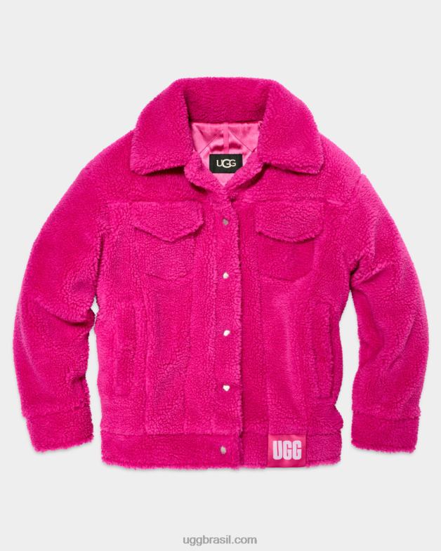 solferino rosa 4VTTD990 UGG mulheres jaqueta trucker frankie sherpa