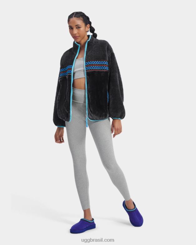 trança de herança negra 4VTTD2168 UGG mulheres jaqueta sherpa marlene trança tradicional