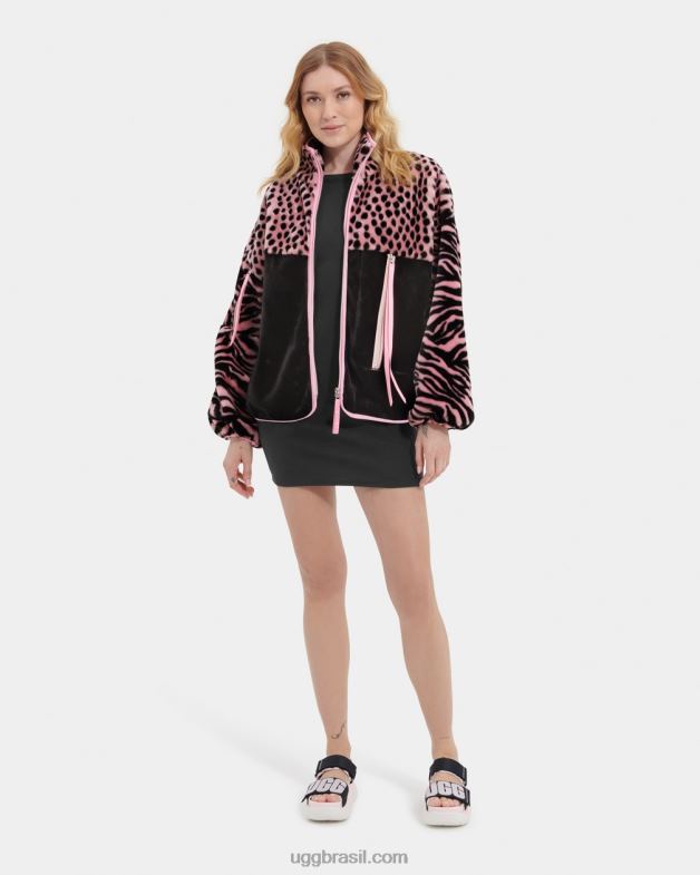 vieira rosa 4VTTD1297 UGG mulheres marlene jaqueta sherpa animalia