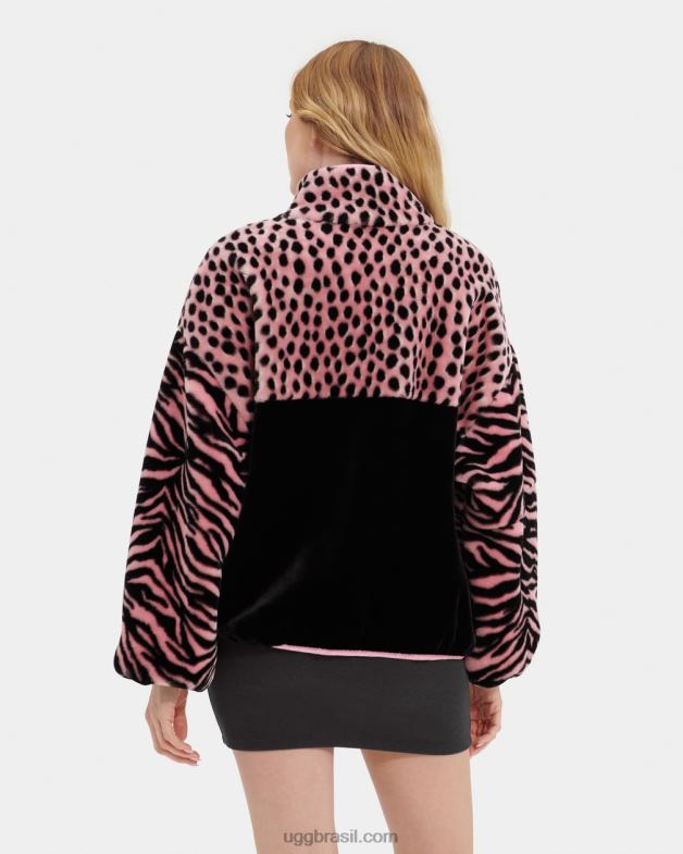 vieira rosa 4VTTD1297 UGG mulheres marlene jaqueta sherpa animalia