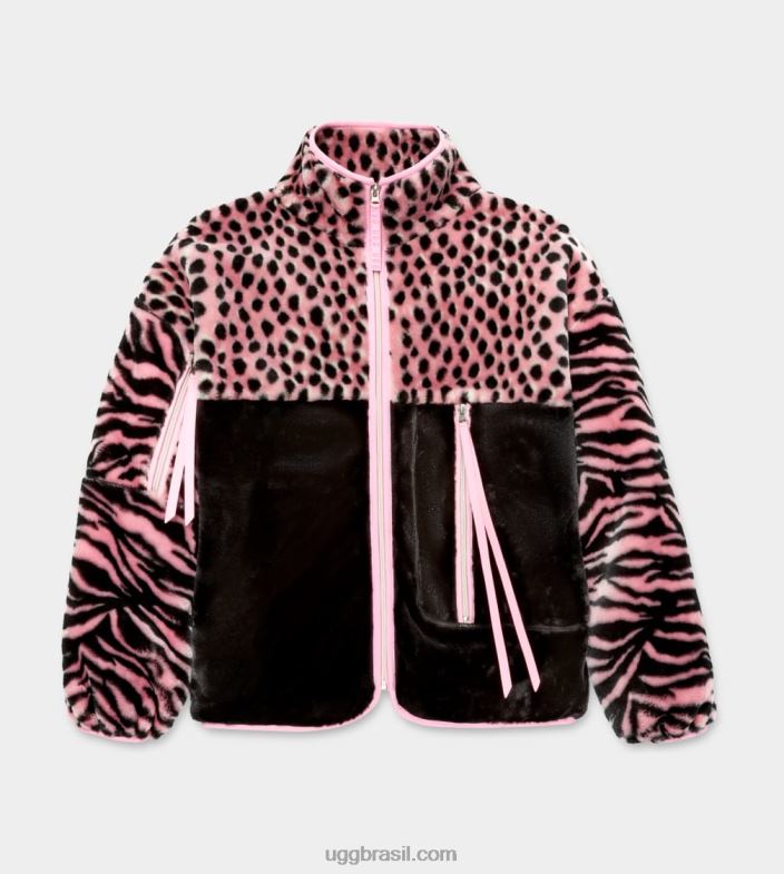 vieira rosa 4VTTD1297 UGG mulheres marlene jaqueta sherpa animalia