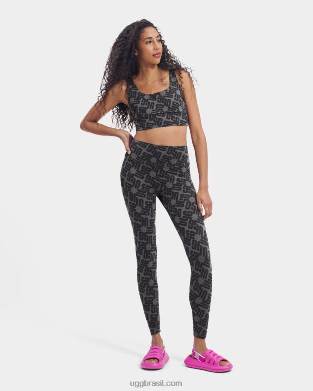 monograma gráfico preto 4VTTD2056 UGG mulheres monograma legging saylor