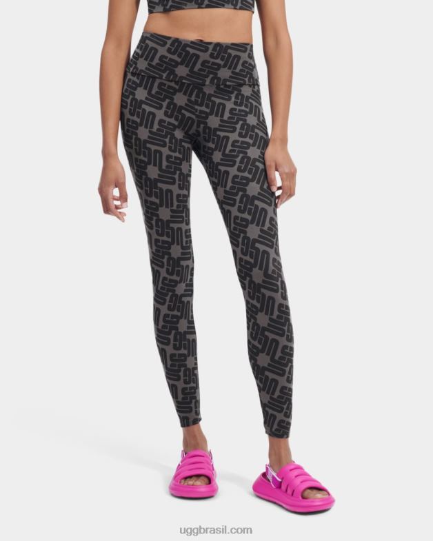 monograma gráfico preto 4VTTD2056 UGG mulheres monograma legging saylor