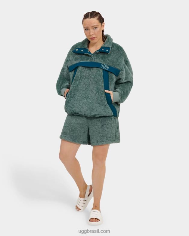 aloe vera/azul meia-noite 4VTTD1287 UGG mulheres gayel sherpa meio estalo