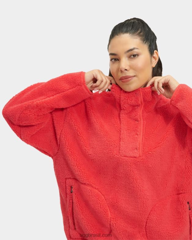 baga vermelha 4VTTD151 UGG mulheres pulôver de meia pressão atwell sherpa