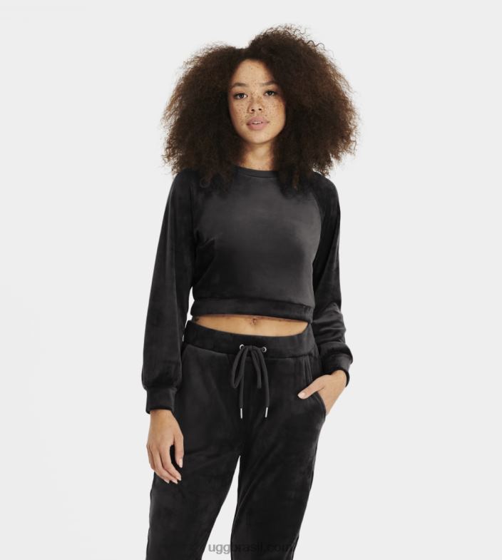 carvão 4VTTD107 UGG mulheres moletom beckner cropped