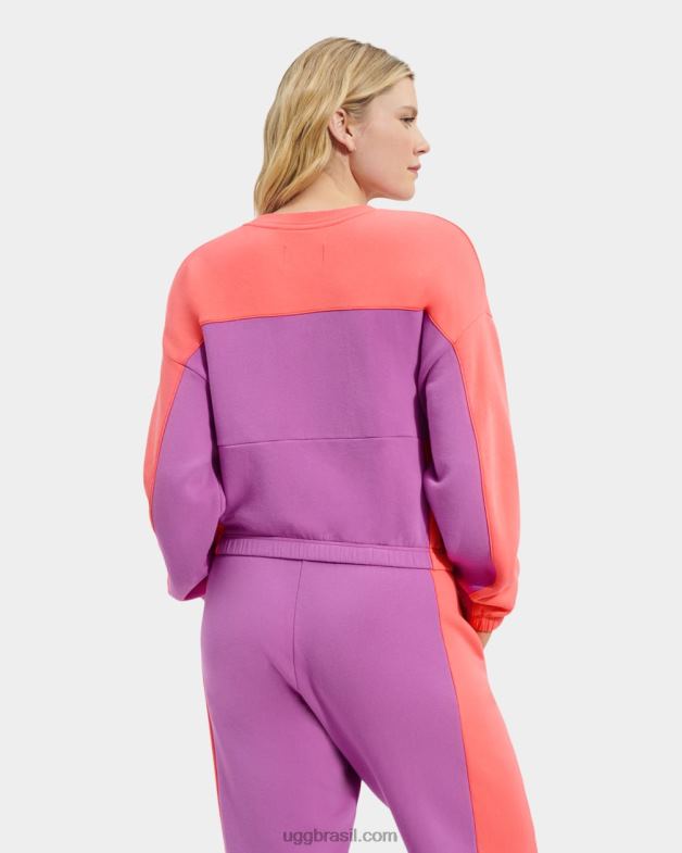 coral corpulento/pôr-do-sol 4VTTD2164 UGG mulheres pulôver cropped aryia bloqueado