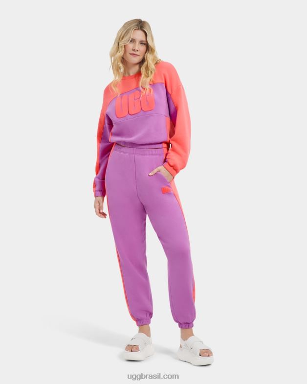 coral corpulento/pôr-do-sol 4VTTD2164 UGG mulheres pulôver cropped aryia bloqueado