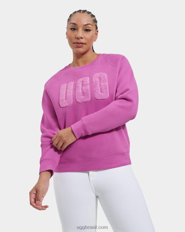 corpulento 4VTTD1016 UGG mulheres gola redonda com logo felpudo madeline
