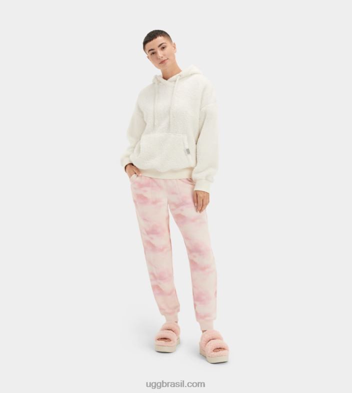 creme 4VTTD2073 UGG mulheres moletom loyra sherpa