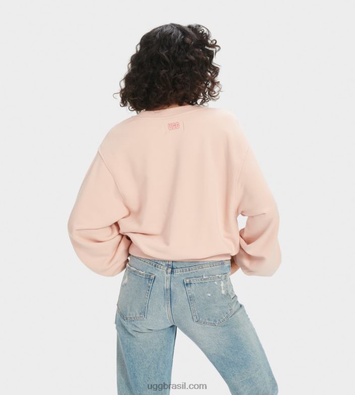 água de rosas 4VTTD1360 UGG mulheres gola redonda manga balão brook