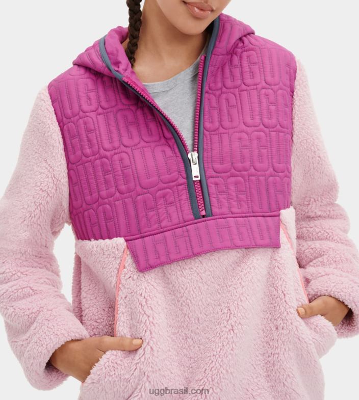 lavanda brisa multi 4VTTD2239 UGG mulheres pulôver iggy sherpa meio zíper