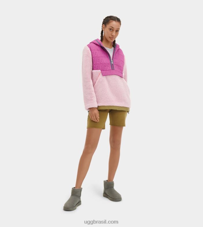 lavanda brisa multi 4VTTD2239 UGG mulheres pulôver iggy sherpa meio zíper