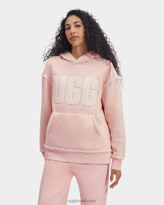 névoa rosa 4VTTD1051 UGG mulheres joanne b moletom com capuz logo