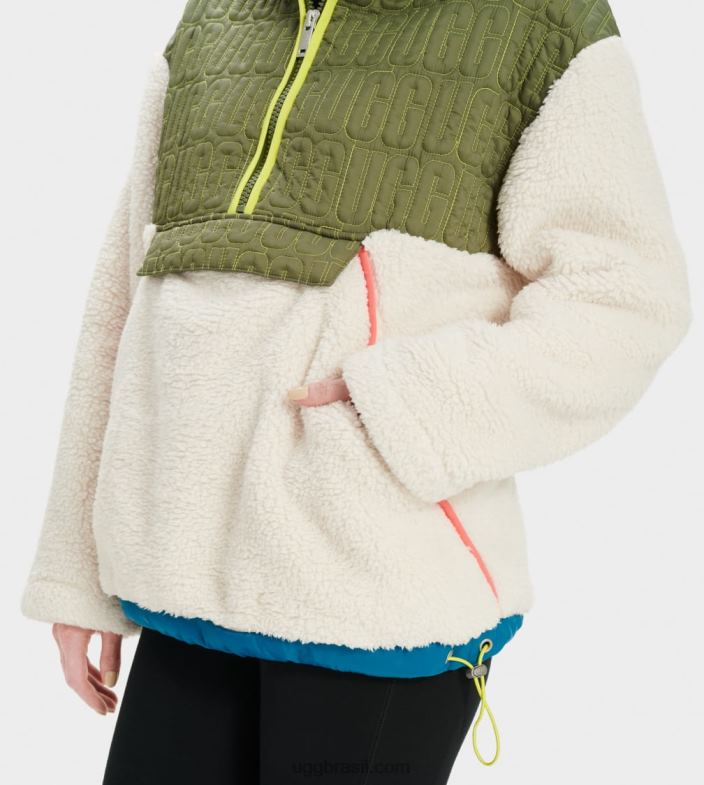 natural multi 4VTTD2238 UGG mulheres pulôver iggy sherpa meio zíper