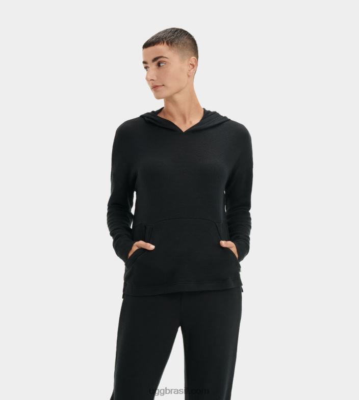 preto 4VTTD1331 UGG mulheres moletom com capuz eletra