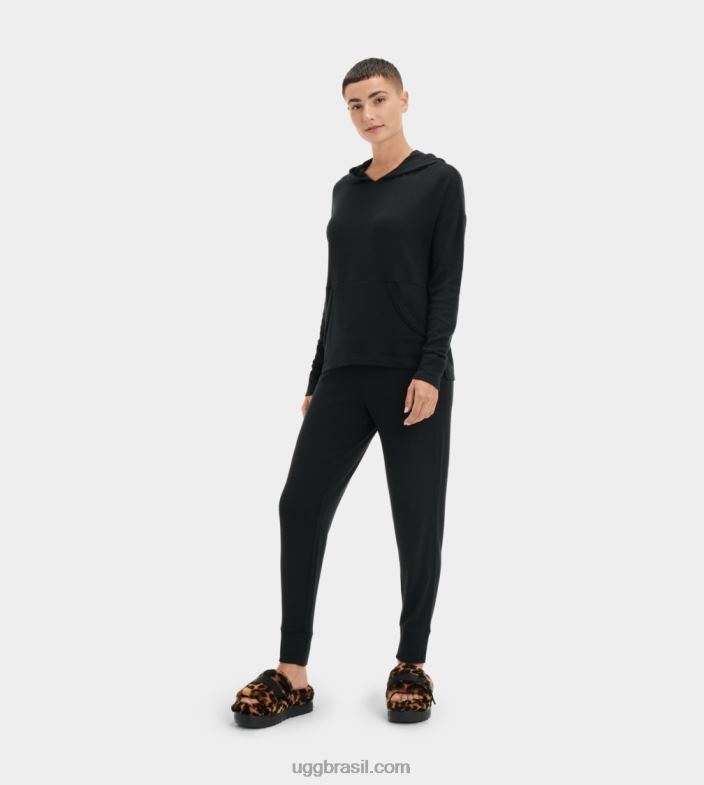 preto 4VTTD1331 UGG mulheres moletom com capuz eletra