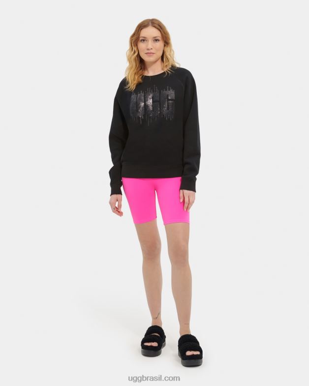 preto 4VTTD178 UGG mulheres logotipo de lantejoulas madeline