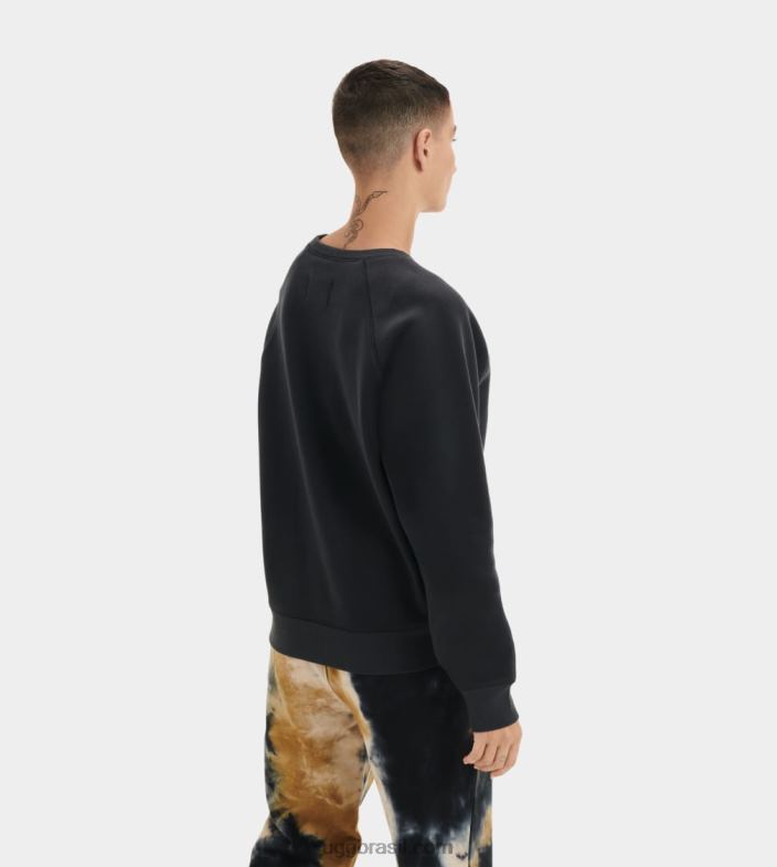 preto/creme 4VTTD1018 UGG mulheres gola redonda com logo felpudo madeline