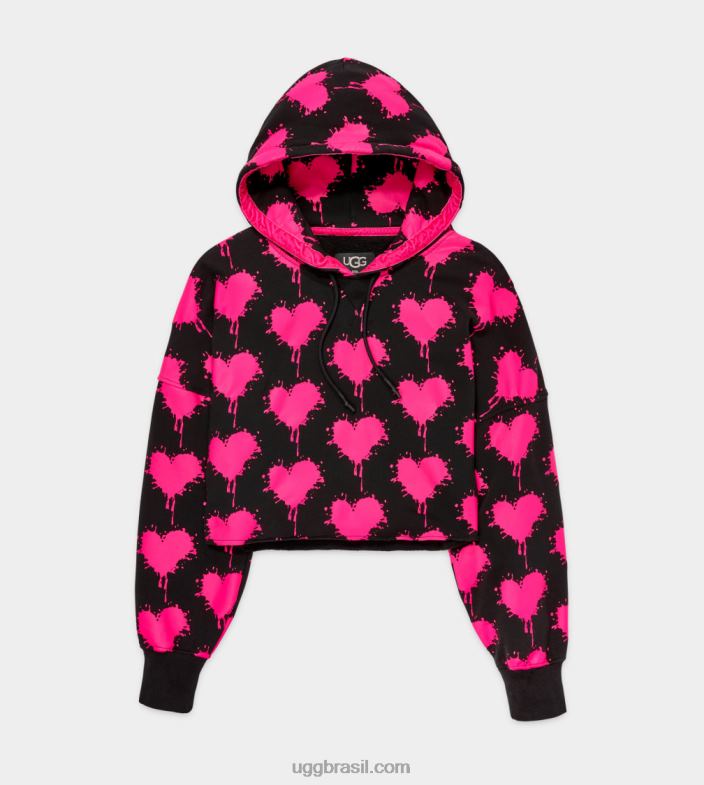 preto/rosa caramelo 4VTTD191 UGG mulheres moletom cropped keira