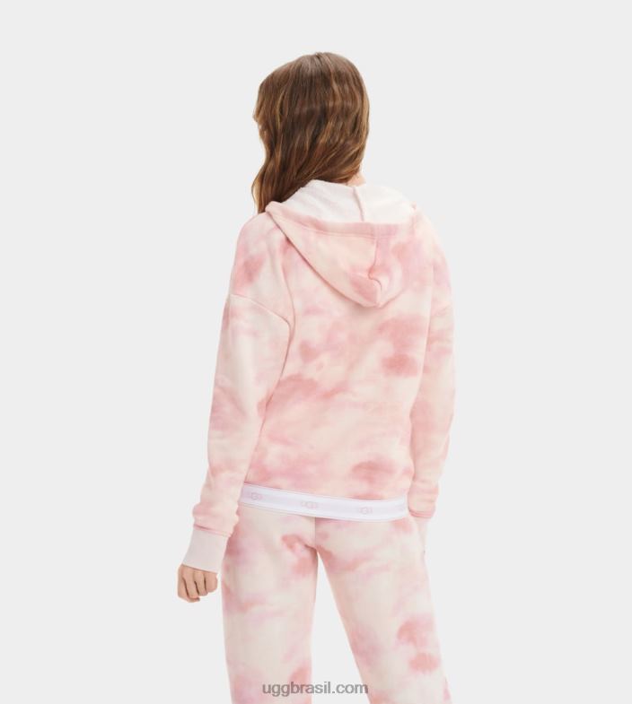 tintura de gravata flor de lótus 4VTTD2242 UGG mulheres moletom com zíper sena