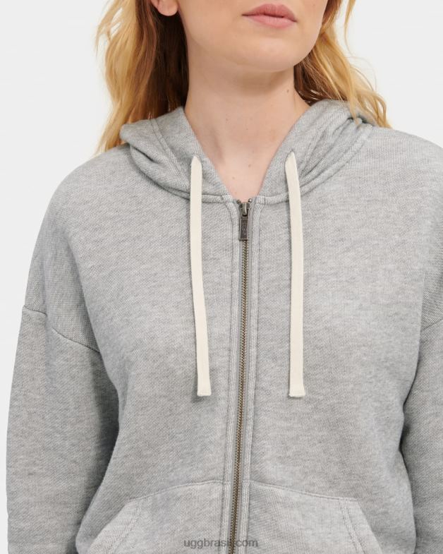 urze cinza 4VTTD2240 UGG mulheres moletom com zíper sena