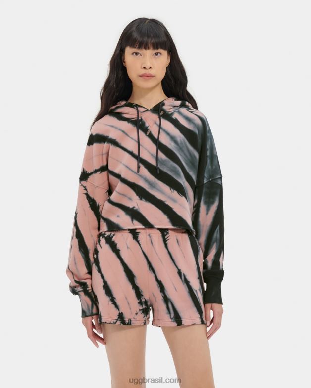woodrose 4VTTD128 UGG mulheres keira cropped hoodie tie dye