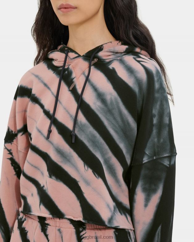woodrose 4VTTD128 UGG mulheres keira cropped hoodie tie dye