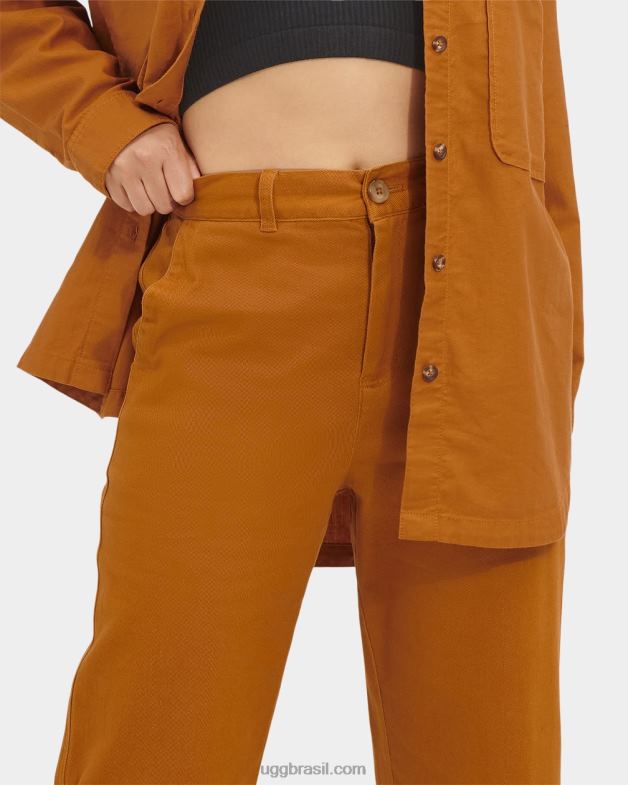 mostarda marrom 4VTTD2077 UGG mulheres calça etna