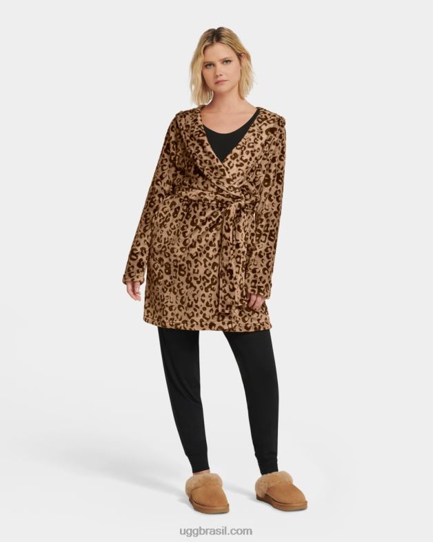 leopardo de carvalho vivo 4VTTD1357 UGG mulheres roupão de lã miranda