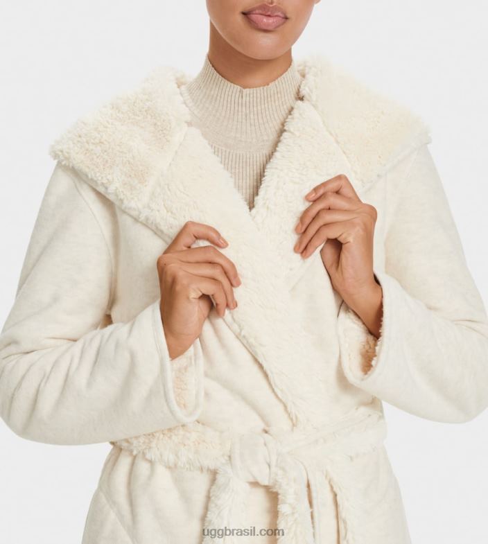 urze creme 4VTTD1134 UGG mulheres roupão reversível portola