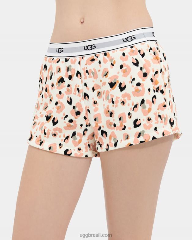 leopardo pintado de creme 4VTTD1285 UGG mulheres bermuda albina