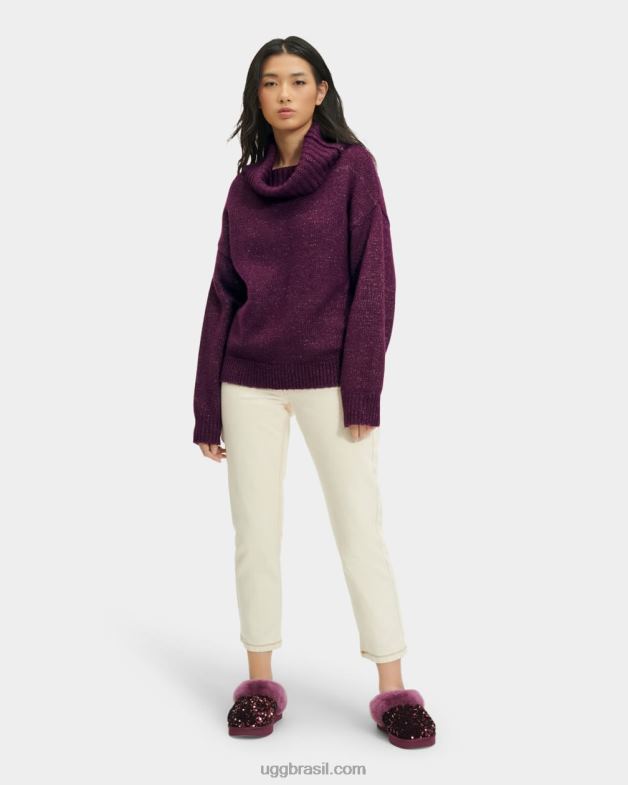 ameixa profunda 4VTTD1127 UGG mulheres suéter gola alta lylah metalizado