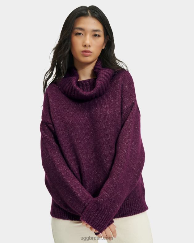 ameixa profunda 4VTTD1127 UGG mulheres suéter gola alta lylah metalizado