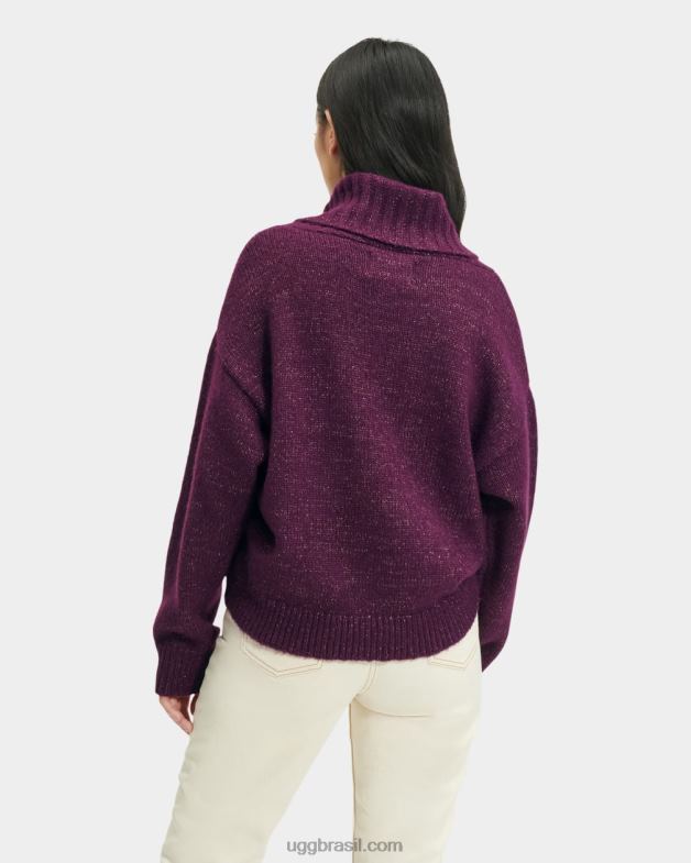 ameixa profunda 4VTTD1127 UGG mulheres suéter gola alta lylah metalizado