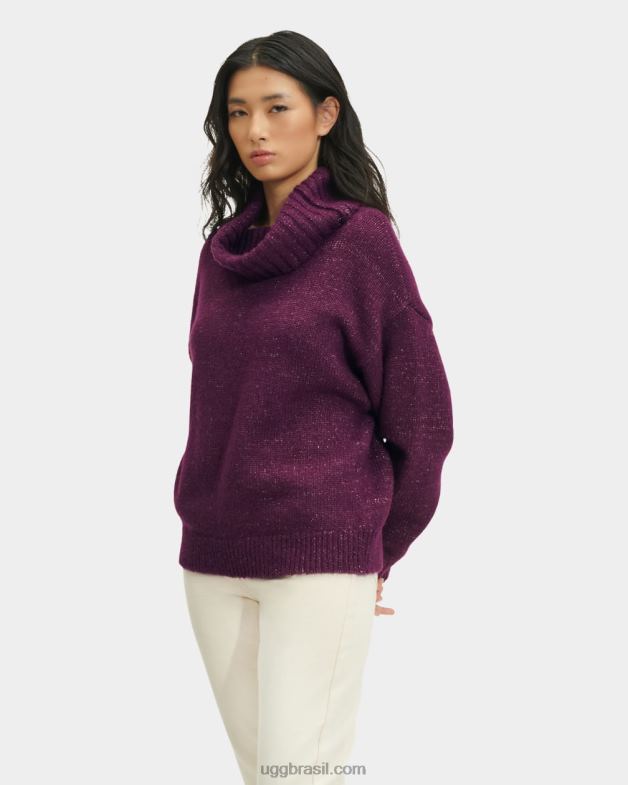 ameixa profunda 4VTTD1127 UGG mulheres suéter gola alta lylah metalizado