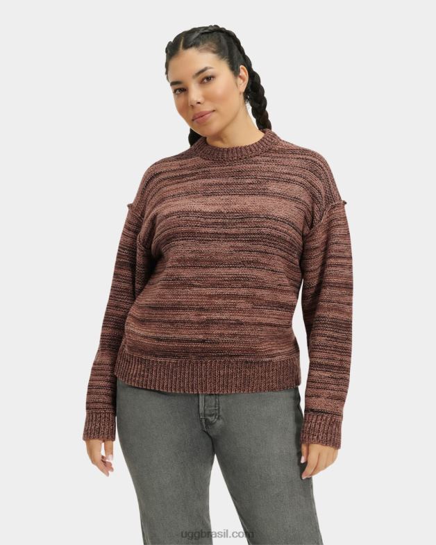 castanho escuro multi 4VTTD1063 UGG mulheres suéter gola redonda avianna