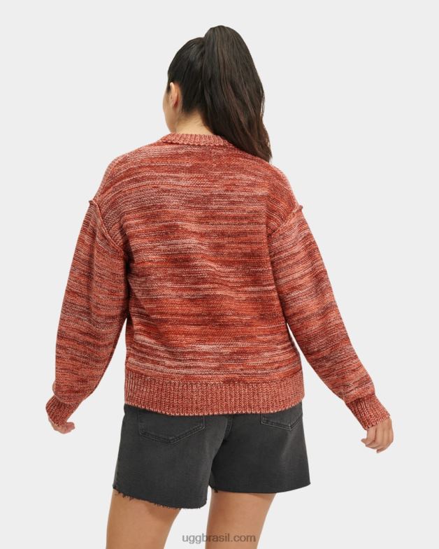 rosa salmão multi 4VTTD1062 UGG mulheres suéter gola redonda avianna
