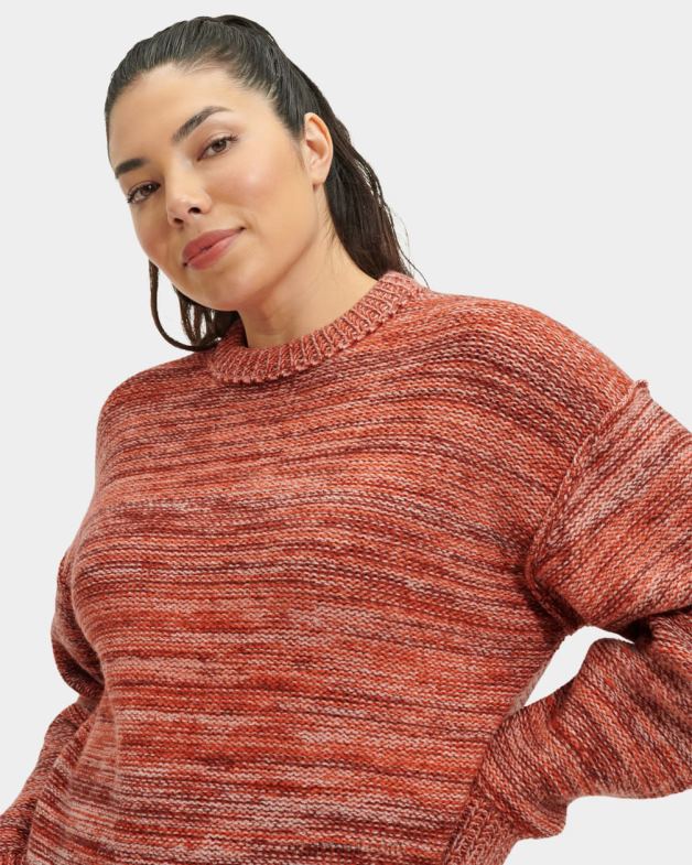 rosa salmão multi 4VTTD1062 UGG mulheres suéter gola redonda avianna